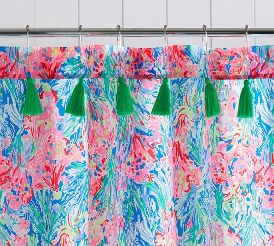 Lilly Pulitzer Fan Sea Pants Print Shower Curtain Pottery Barn