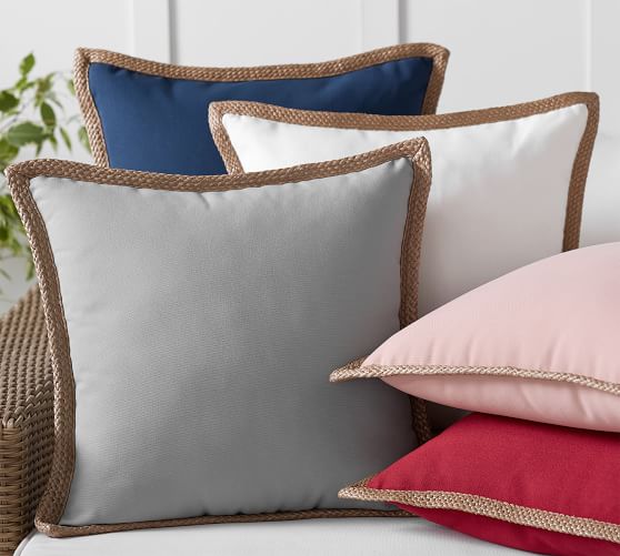 Synthetic Trim Indoor Outdoor Pillow Pottery Barn Synthetic Trim Indoor Outdoor Pillow