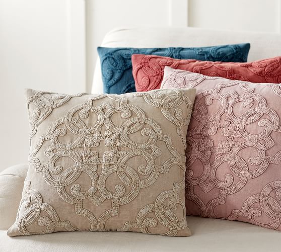 Drew Embroidered Pillow Covers Pottery Barn