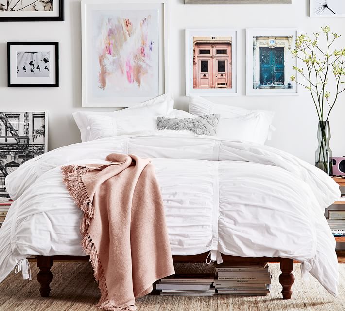 Hadley Ruched Duvet Cotton Cover Sham Pottery Barn