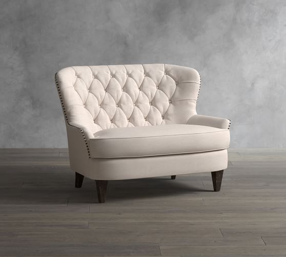 Cardiff Upholstered Settee Sofas For Small Spaces Pottery Barn