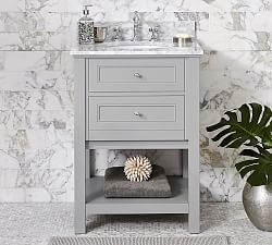 Small Bathroom Vanities Pottery Barn Clic Single Sink Mini Vanity Gray