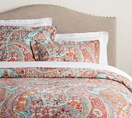 Painterly Paisley 400 Thread Count Duvet Cover Sham Porcelain