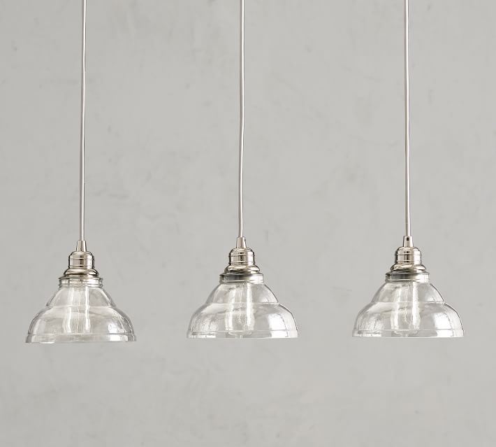 Pb Classic 3 Light Pendant With Vintage Glass Shade Pottery Barn