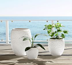 Outdoor Planters Patio Plant Pots Pottery Barn Lilly Pulitzer Fronds Place Planters