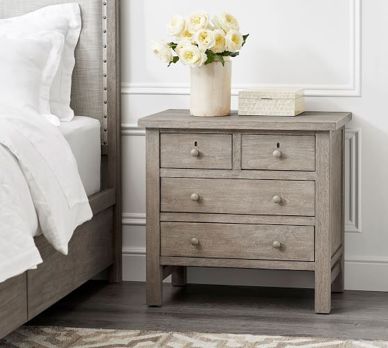 Nightstands Bedside Tables Pottery Barn Farmhouse 4 Drawer Nightstand