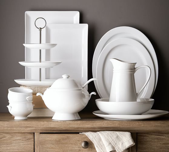 Great White Rectangular Serving Platters Pottery Barn