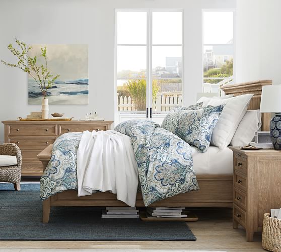 Mackenna Paisley Percale Duvet Cover & Sham Blue Pottery Barn