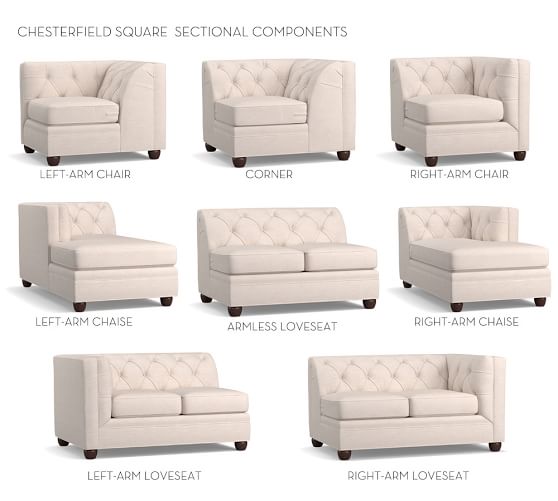 Build Your Own Chesterfield Square Arm Upholstered Sectional Components Build Your Own Chesterfield Square Arm Upholstered Sectional Components
