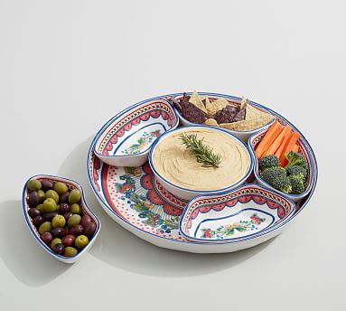 Del Sol Multi Sectional Serving Platter - Pink