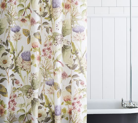Thistle Print Shower Curtain Pottery Barn