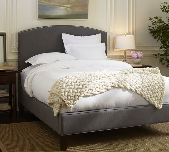 Fillmore Curved Upholstered Tall Bed Pottery Barn