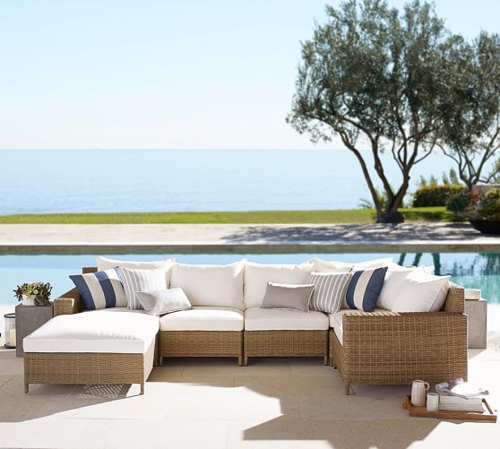 Torrey All-Weather Wicker Square Arm Outdoor Sectional ...