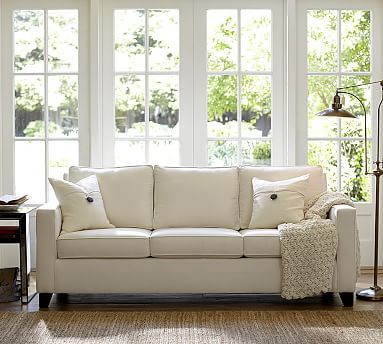 cameron square sofa sleeper pottery barn upholstered arm deluxe potterybarn bed