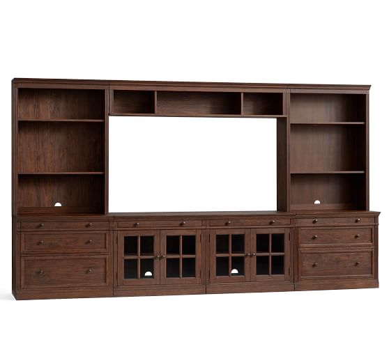 Livingston Large Entertainment Center with Drawers Pottery Barn