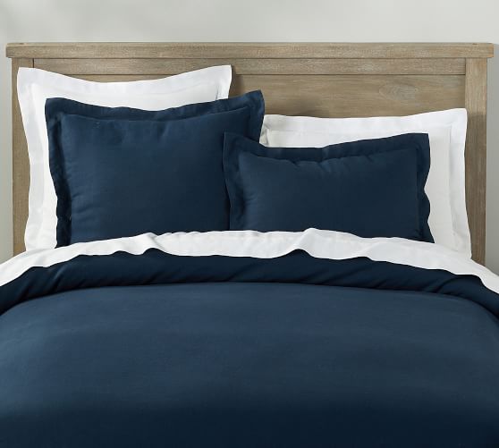 Belgian Flax Linen Duvet Cover Full Queen Midnight Pottery Barn