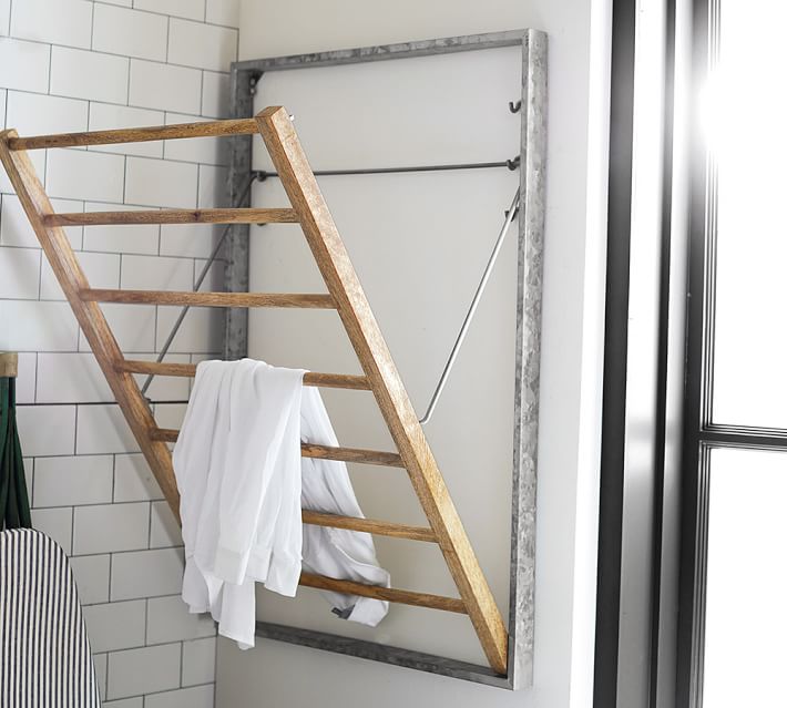 Galvanized Laundry Drying Rack - come explore interior design inspiration for modern farmhouse and modern country style interiors with this round up of rustic lovely decor! 