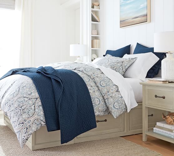 Stratton Storage Platform Bed Frame with Drawers Pottery Barn