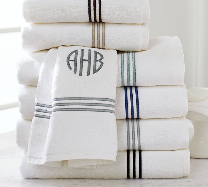 Grand Embroidered Organic Towels Pottery Barn