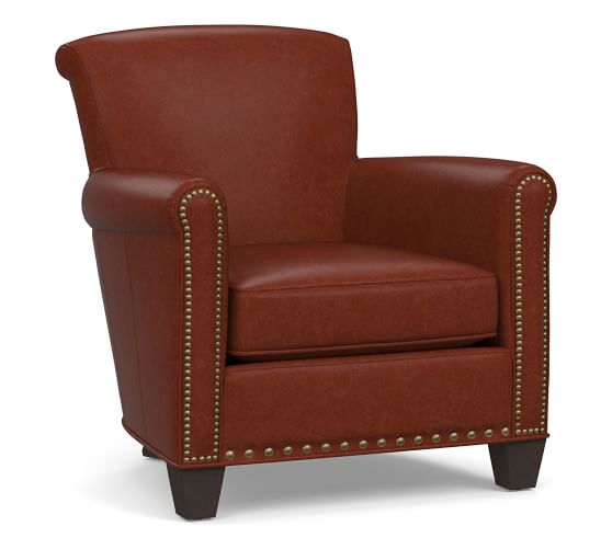 Irving Leather Armchair with Nailheads | Pottery Barn