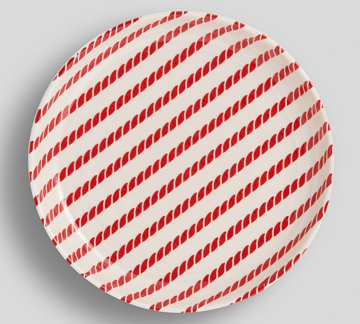 Red and white Nautical Rope Icon Melamine Salad Plate. Come be inspired by 4th of July Tablescapes, Patriotic Decor & USA Finds: Happy Birthday, America in case you're in the mood for American flag and red, white, and blue festive finds.