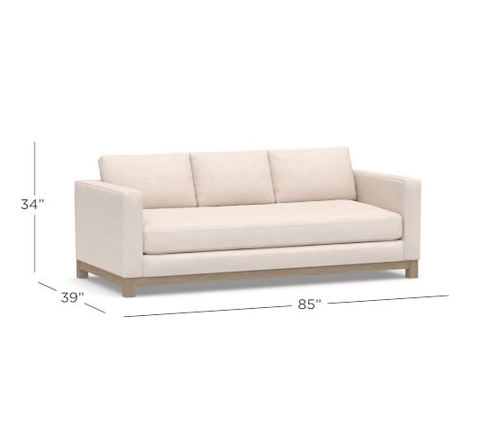 Jake Wood Base Fabric Sofa Pottery Barn