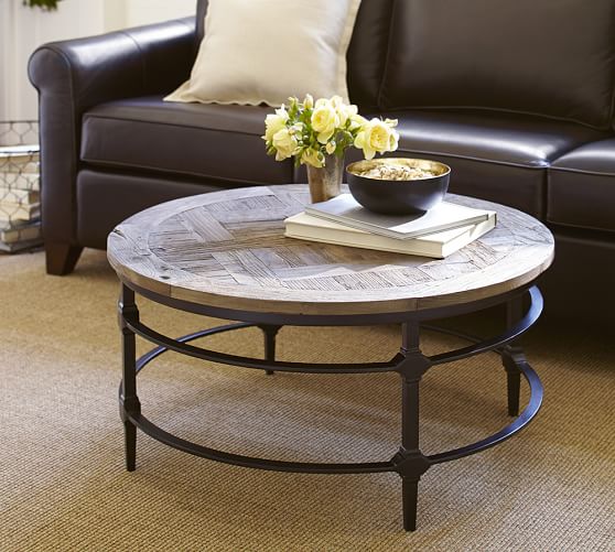 Pottery Barn Reclaimed Wood Coffee Table / Parkview Reclaimed Wood Coffee Table | Pottery Barn - Pieces of reclaimed wood form a richly grained mosaic on this coffee table.