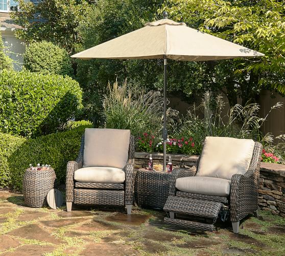 Abrego All Weather Wicker Rectangular Storage Umbrella Stand Outdoor Abrego All Weather Wicker Rectangular Storage Umbrella Stand Side Table