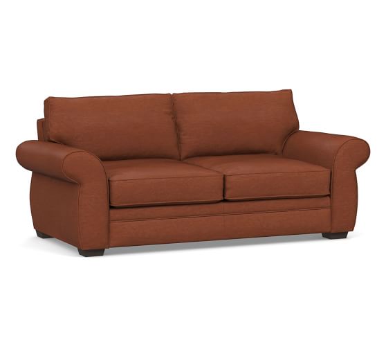 Pearce Roll Arm Leather Sleeper Sofa Pottery Barn