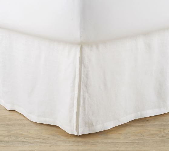 Basic Belgian Flax Linen Bed Skirt White Pottery Barn