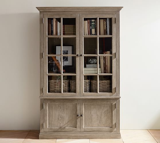 Bookshelves Bookcases Ladder Pottery Barn Livingston Gl Cabinet