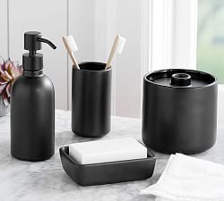 Bath Accessory Sets Bathroom Decor Pottery Barn Pb Matte Black Ceramic Accessories