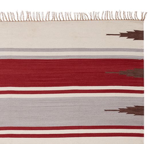 Serape Stripe Synthetic Indoor/Outdoor Rug Red Pottery Barn
