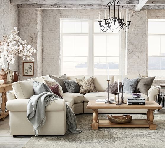 Pearce Roll Arm Slipcovered 3 Piece L Shaped Sectional With Wedge Pearce Roll Arm Slipcovered 3 Piece L Shaped Sectional With Wedge Pottery Barn