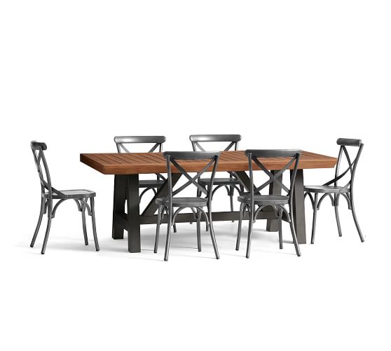 Saratoga Dining Table X Back Chair Set Pottery Barn