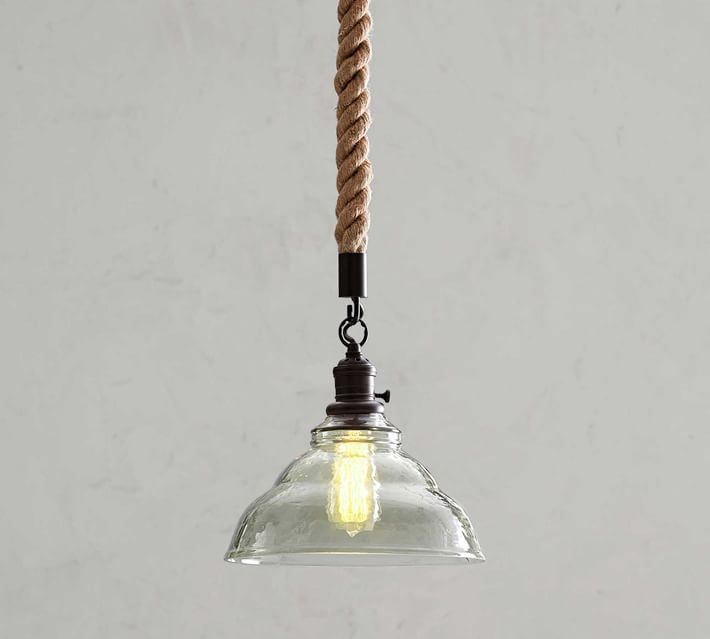 Pb Classic Rope Pendant Vintage Glass Pottery Barn