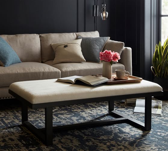 Griffin Upholstered Rectangular Ottoman Pottery Barn Griffin Upholstered Rectangular Ottoman