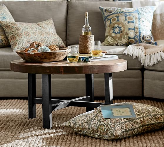 Glass Wood And Metal Coffee Tables Pottery Barn