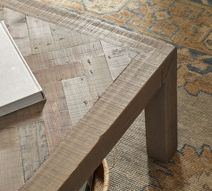 Hadley Herringbone Reclaimed Wood Coffee Table Pottery Barn