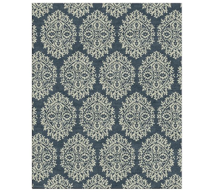 Maritsa Custom Tufted Rug and more inspiring decorating ideas in Indigo Blue Mood: Decor Accents, Paint Colors & Blue Moments in My Home on Hello Lovely.