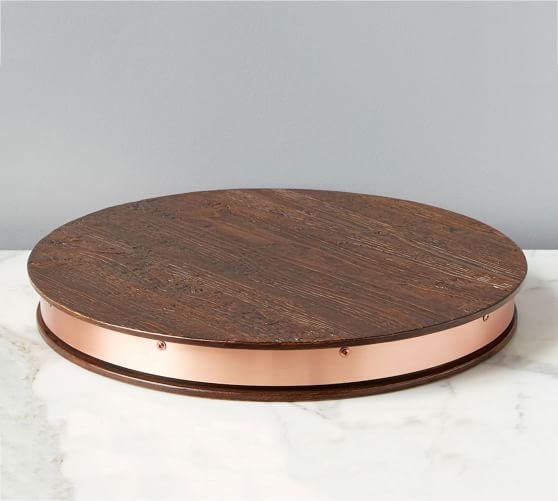 Reclaimed Wood & Copper Lazy Susan Pottery Barn