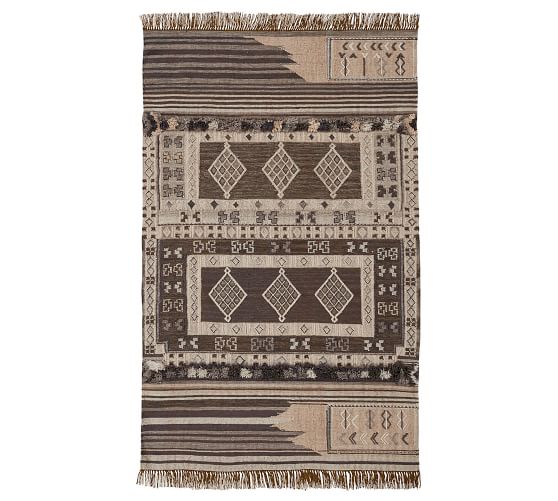 Isaac Synthetic Kilim Rug 3 X 5 Neutral Multi Pottery Barn