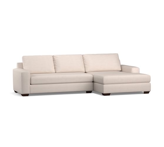 Big Sur Square Arm Upholstered Sofa with Double Chaise Sectional