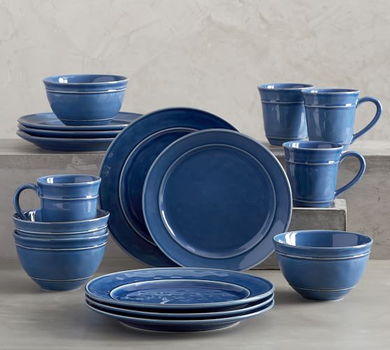 Cambria 16-Piece Dinnerware Set - Ocean Blue. Come be inspired by 4th of July Tablescapes, Patriotic Decor & USA Finds: Happy Birthday, America in case you're in the mood for American flag and red, white, and blue festive finds.
