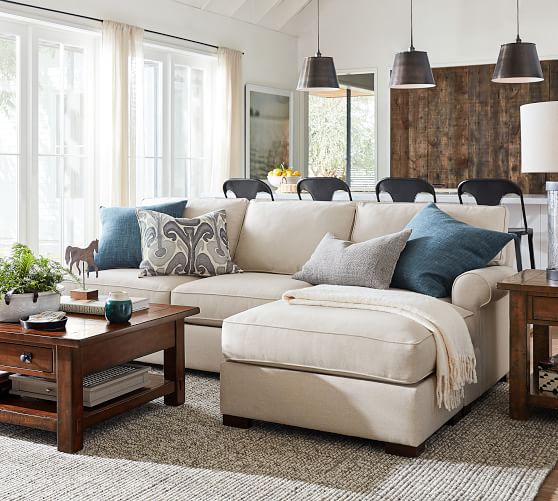 Townsend Roll Arm Upholstered Sofa With Reversible Storage Chaise Sectional