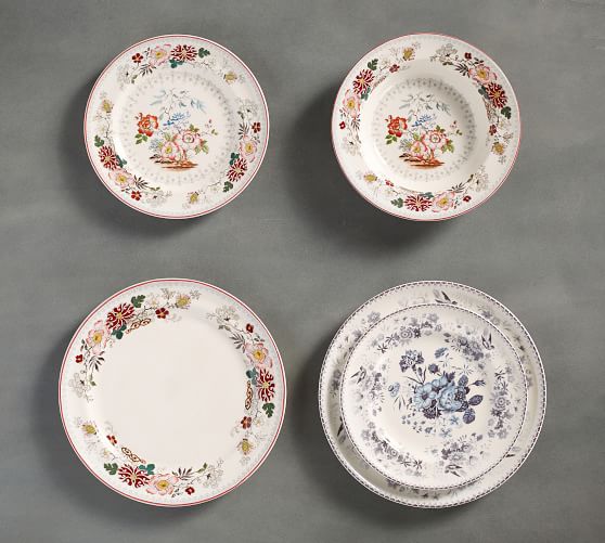 Vintage Floral Dinner Plate, Set of 4 Pottery Barn
