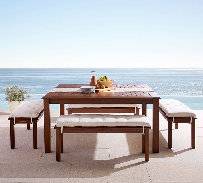 Ham Square Table Bench Dining Set Honey Pottery Barn