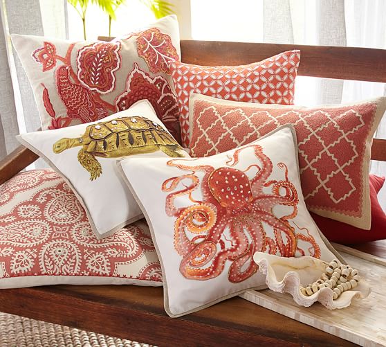 Lilian Palampore Embroidered Decorative Pillow Covers Pottery Barn