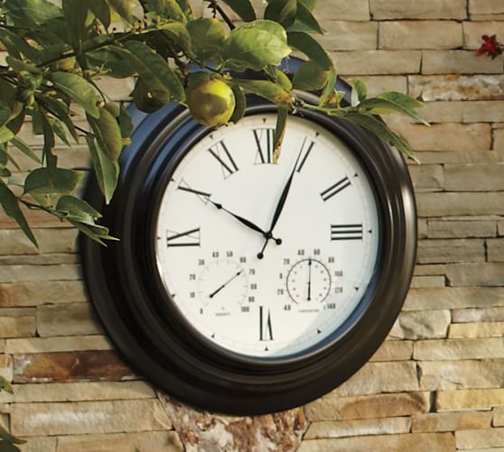 Oversized Bronze Outdoor Clock Pottery Barn