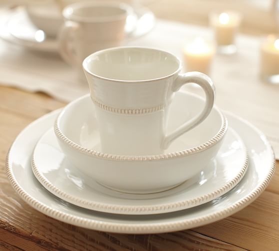 Gabriella 16 Piece Dinnerware Soup Bowl Set White Pottery Barn